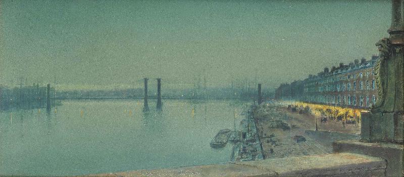 John Atkinson Grimshaw Quai de Paris Rouen Germany oil painting art